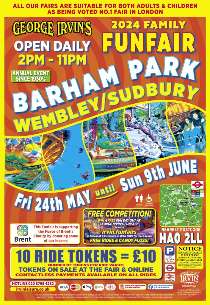 Barham Park Funfair in Wembley, North London