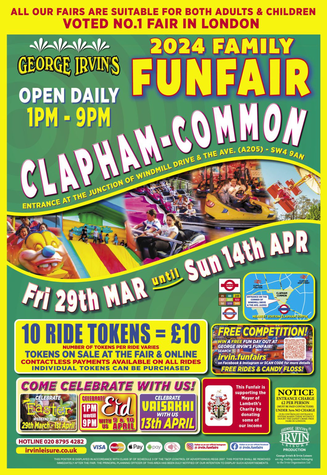 Clapham Common Easter Funfair 2024 Irvin Leisure