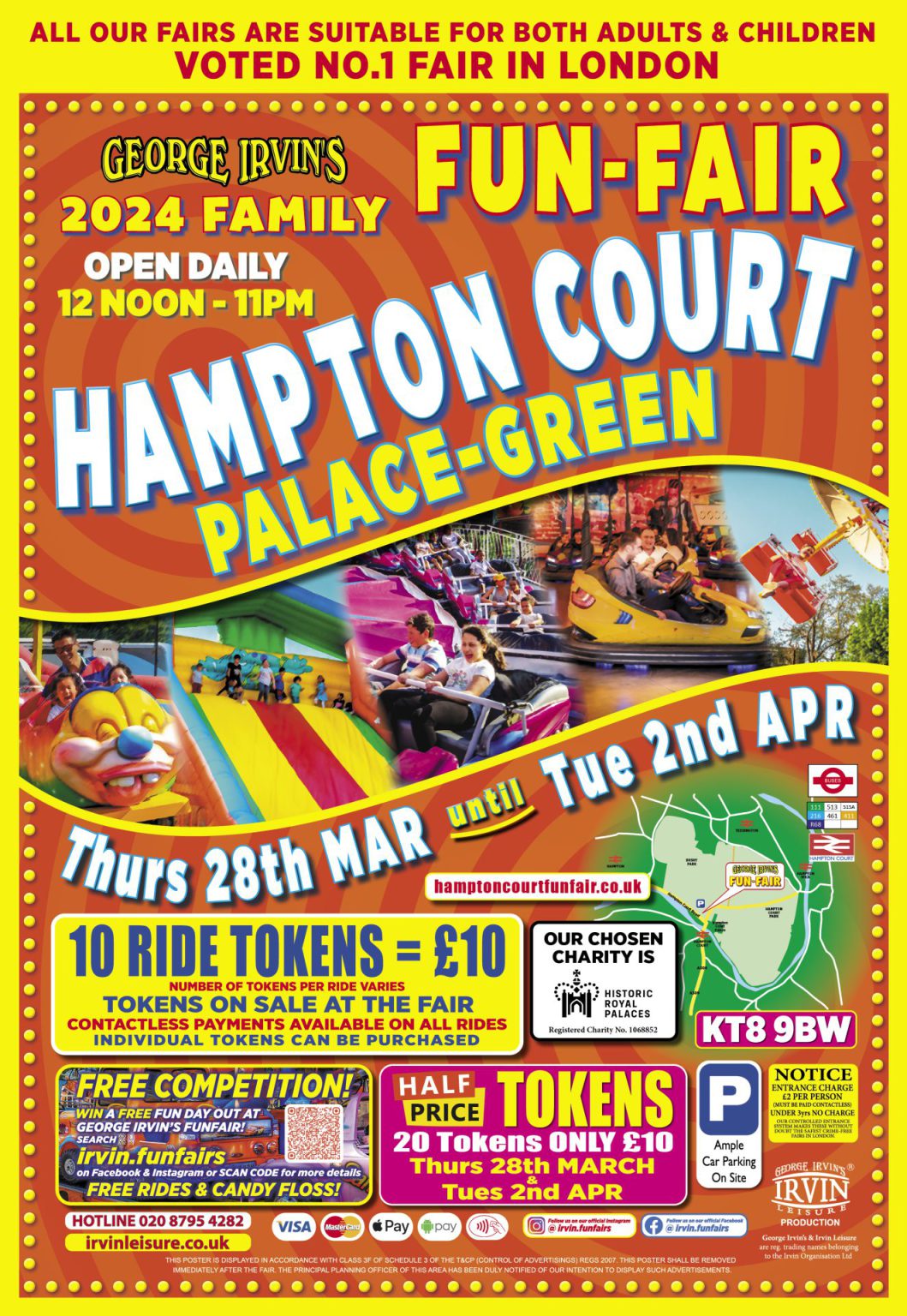 Hampton Court Palace Green Easter Funfair 2024 Irvin Leisure